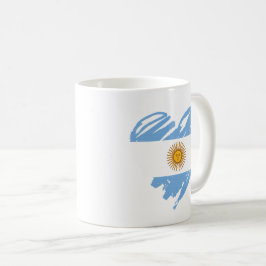 Taza De Café Amo a Argentina - Corazón de bandera argentina