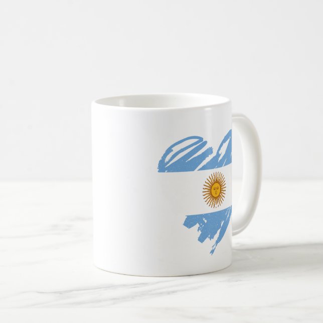 Taza De Café Amo a Argentina - Corazón de bandera argentina (Anverso derecho)