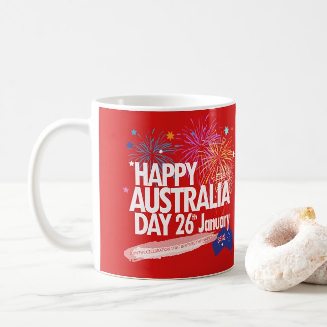 Taza De Café "AMO A AUSTRALIA" Día de Australia 26 de enero (Con donut)