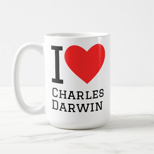 Taza De Café Amo a Charles darwin (Izquierda)