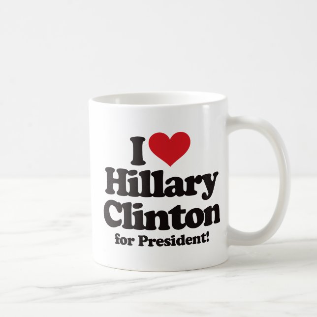 Taza De Café Amo a Hillary Clinton para el presidente (Derecha)