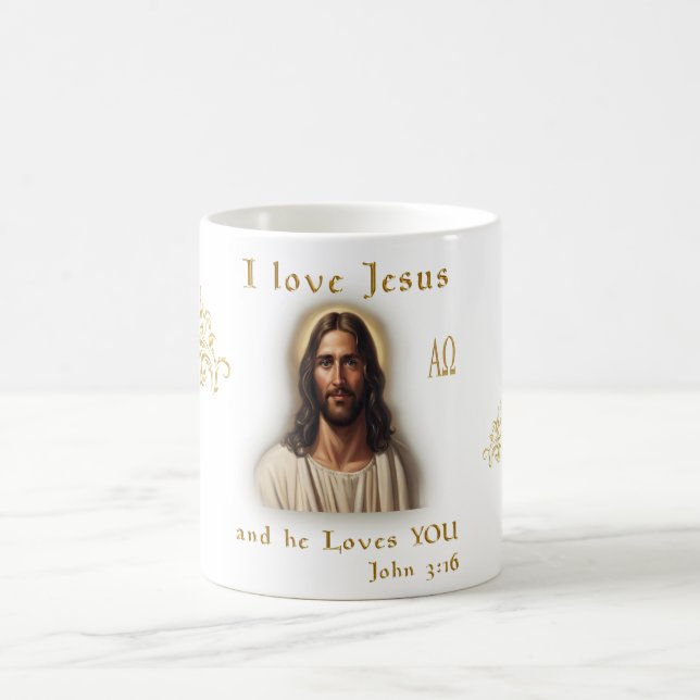 Taza De Café Amo a Jesús (Centro)