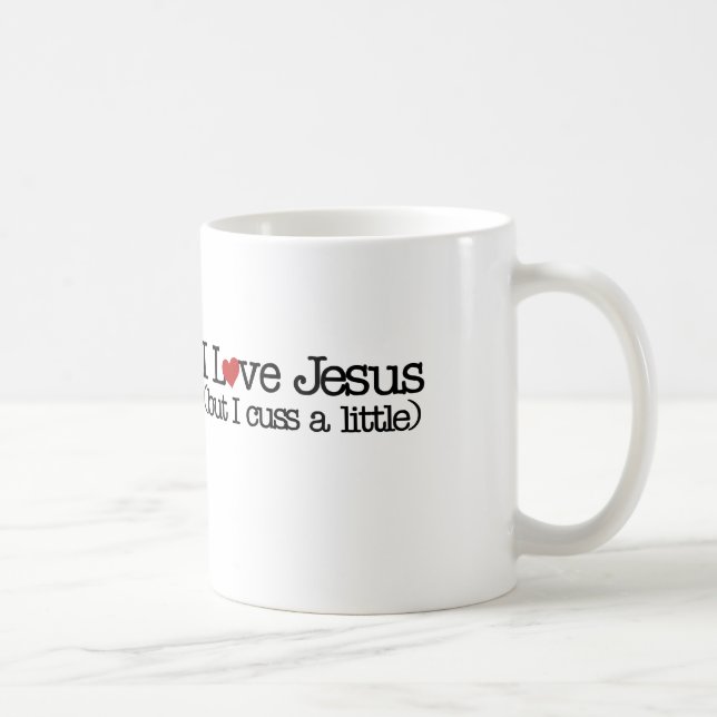 Taza De Café Amo a Jesús pero maldigo un poco (Derecha)