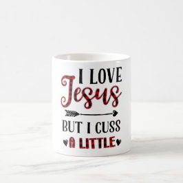 Taza De Café Amo A Jesús Pero Me Encojo Un Poco