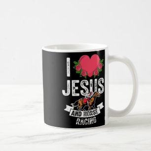 Taza De Café Amo A Jesús Y A La Carreras De Caballos Hípicos Ri