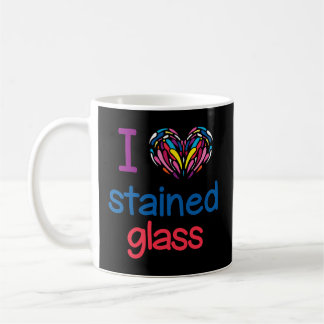 Taza De Café Amo A La Artesana De Vidrio Manchado