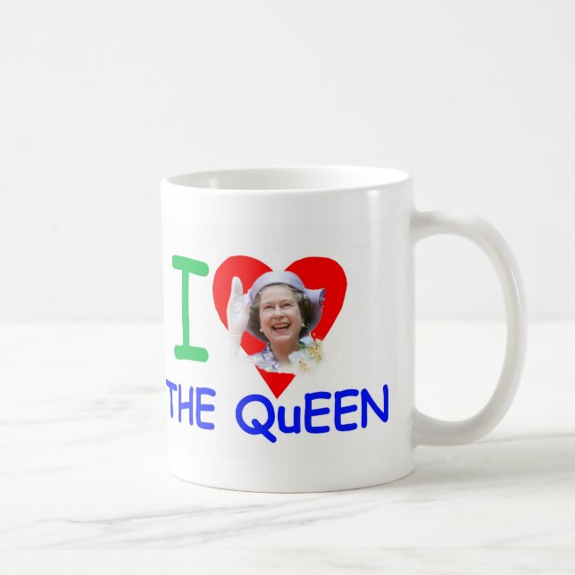 Taza De Café Amo a la reina - reina Elizabeth II (Derecha)