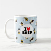 Amo a las abejas afinadas con café azul cielo Mug