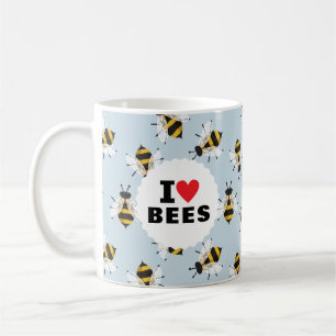 Taza De Café Amo a las abejas afinadas con café azul cielo Mug