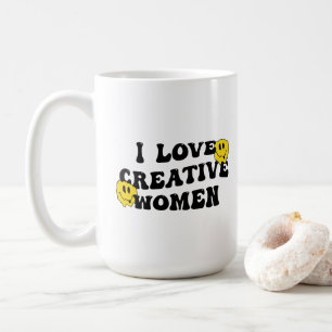 Taza De Café Amo a las Mujeres Creativas (smiley derretido)