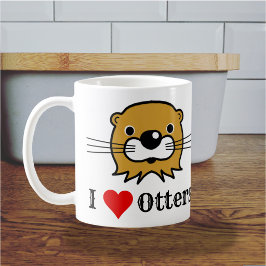 Taza De Café Amo a las nutrias. Apreciación de las nutrias