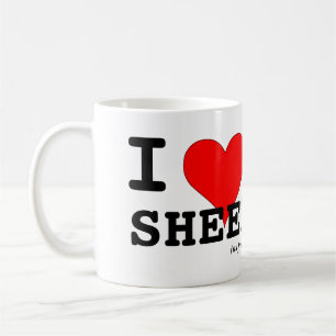 Taza De Café Amo a las ovejas (como amigos) Gran corazón rojo o