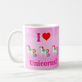 Taza De Café Amo a las Unicornias Cute Rosa Girly
