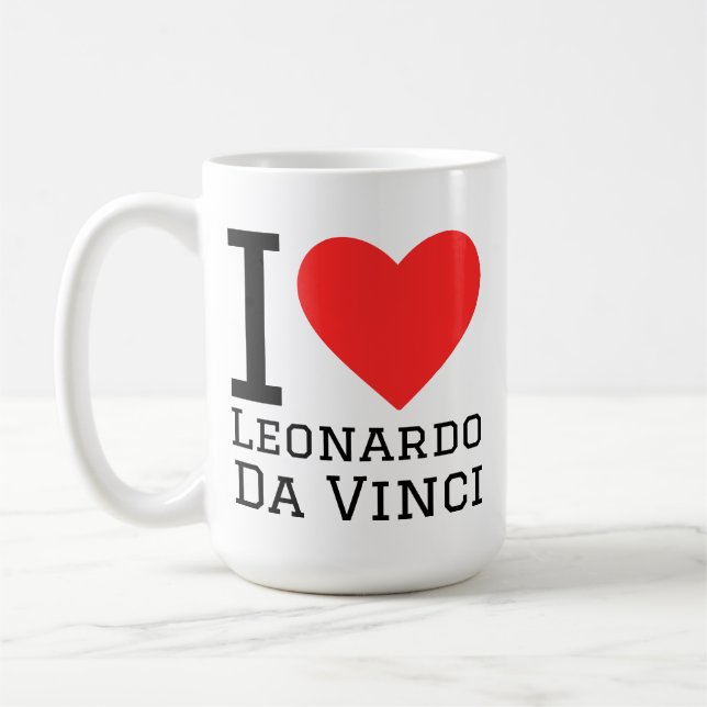 Taza De Café Amo a Leonardo da Vinci  (Izquierda)