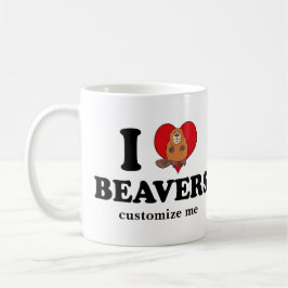 Taza De Café Amo a los Beavers Personalizado gracioso