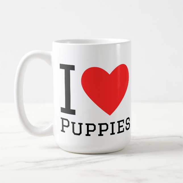 Taza De Café Amo a los cachorros (Izquierda)