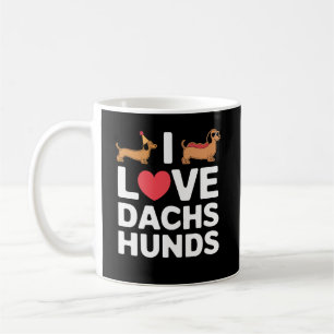 Taza De Café Amo a los Dachshunds Ilustración divertida con est