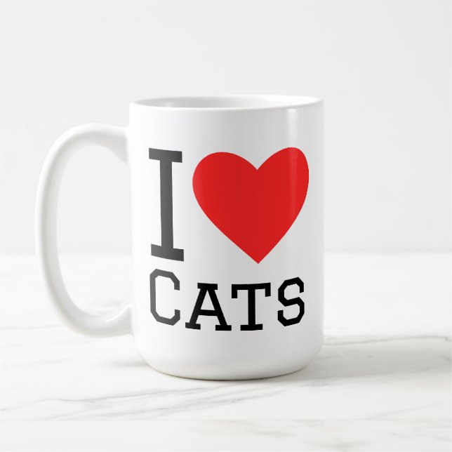 Taza De Café Amo a los gatos  (Izquierda)