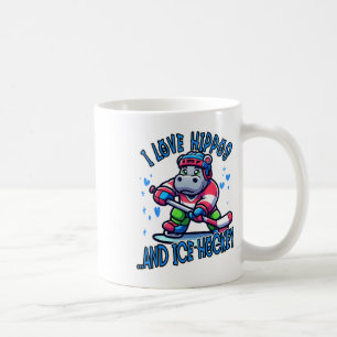Taza De Café Amo a los hipopótamos y el hockey sobre hielo dive