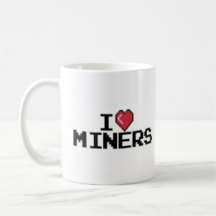 Taza De Café Amo a los mineros Red Heart Graciosos Mineros Juga
