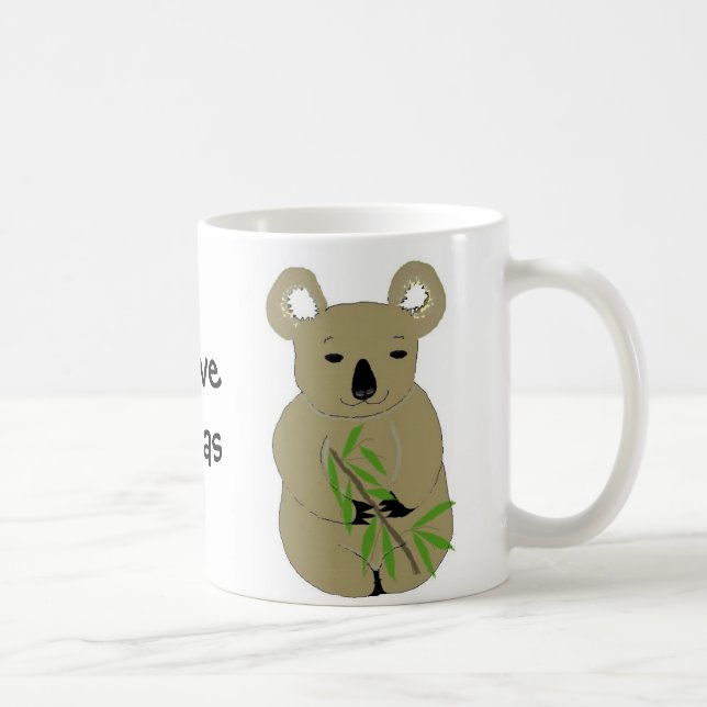 Taza De Café Amo a los osos koalas (Derecha)