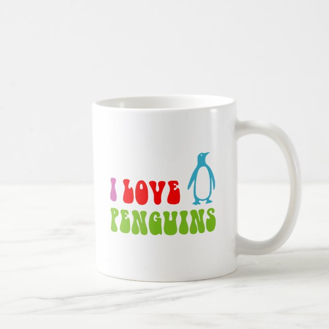 Taza De Café Amo a los pingüinos (Derecha)