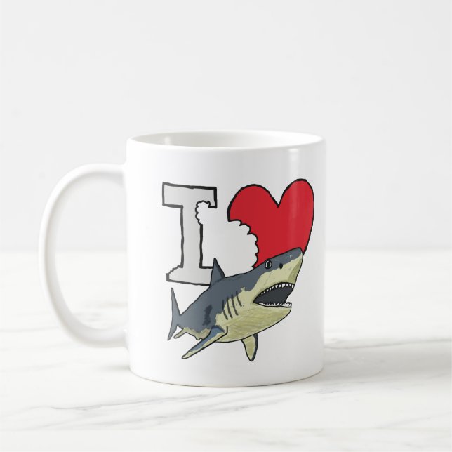 Taza De Café Amo a los tiburones (Izquierda)