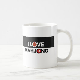 Taza De Café Amo a Mahjong O reemplazado por una flor MJ