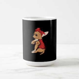 Taza De Café Amo A Mamá Tattoo Gracioso Perro Chihuahua Usando