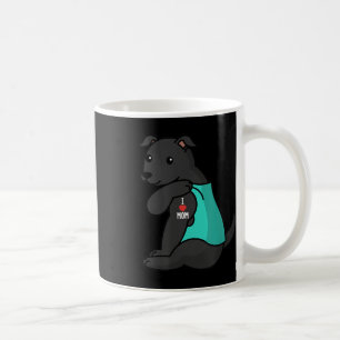 Taza De Café Amo a mamá Tattoo, madre de perro negro