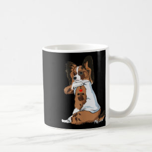 Taza De Café Amo a Mamá Tattoo Papillon Mamá Perro Lover Mujere