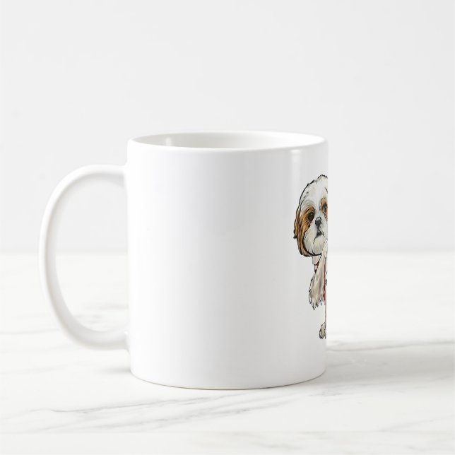 Taza De Café Amo a mamá Tattoo Shih Tzu Mamá Divertido Día de l (Izquierda)
