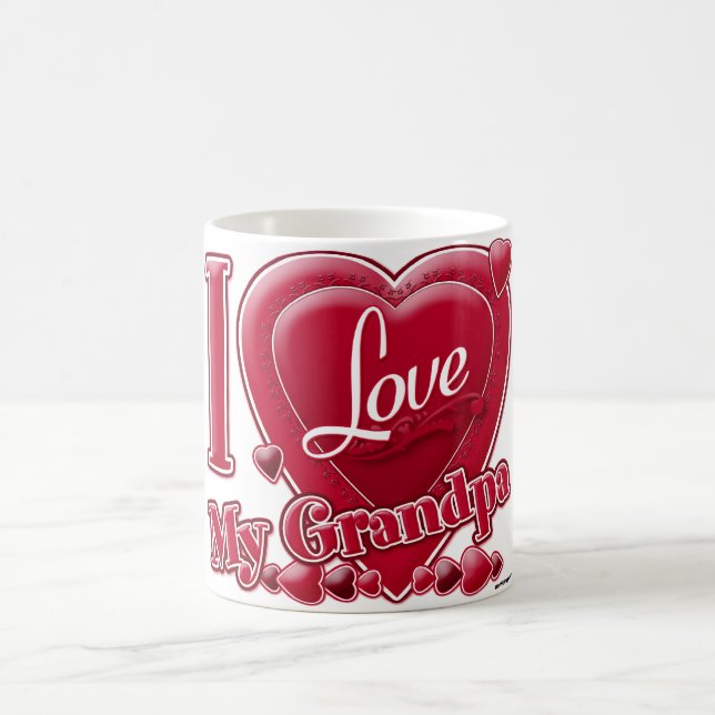 Taza De Café Amo a mi abuelo rojo - corazón (Centro)