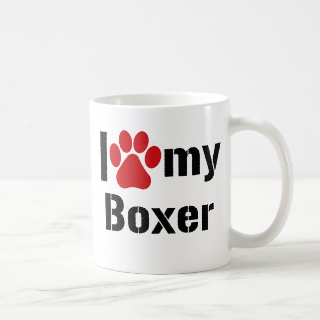 Taza De Café Amo a mi boxeador (Derecha)