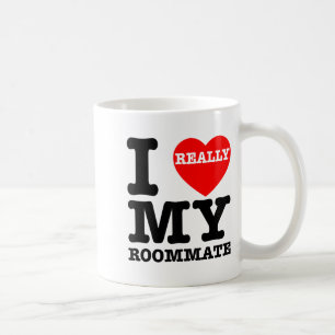 Taza De Café Amo a mi compañero de cuarto Corazón Regalos diver