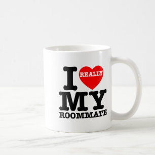 Taza De Café Amo a mi compañero de cuarto Corazón Regalos diver