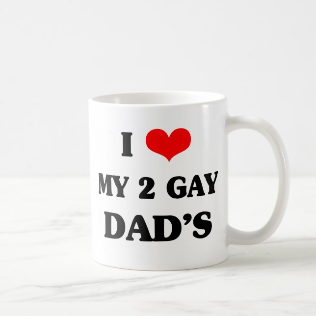 Taza De Café Amo a mi dos papás del gay (Derecha)