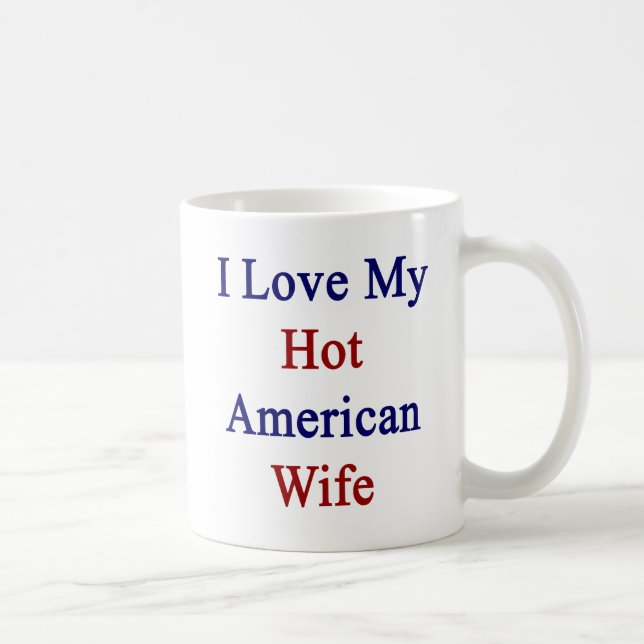 Taza De Café Amo a mi esposa americana caliente (Derecha)