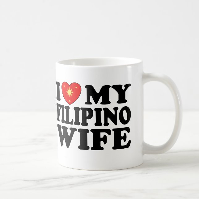 Taza De Café Amo a mi esposa filipina (Derecha)
