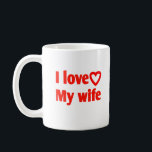 Taza De Café Amo a mi esposa - Regalo romántico para esposa, es<br><div class="desc">Expresa tu amor con esta taza de "Amo a mi esposa", una manera dulce y reflexiva de alegrar su día. Perfecto como un regalo romántico para esposa, esposo, parejas, aniversarios, bodas, cumpleaños o San Valentín. Esta taza de cerámica duradera es lavavajillas y caja fuerte con microondas, lo que lo convierte...</div>