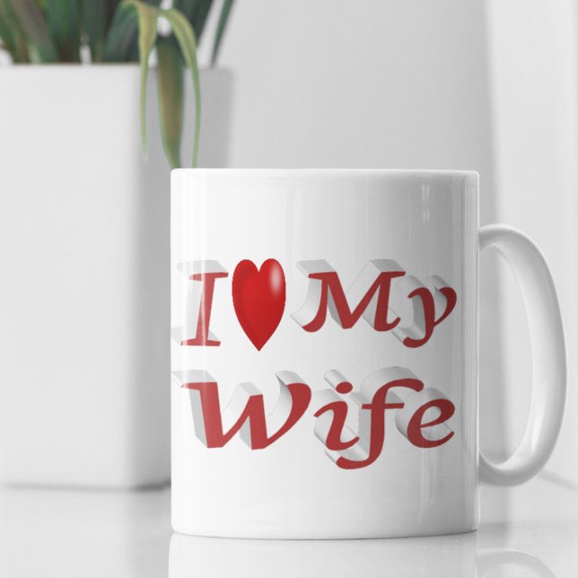 Taza De Café Amo a mi esposa un lindo texto rojo (Subido por el creador)