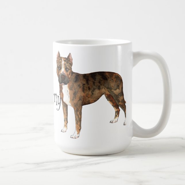 Taza De Café Amo a mi estadounidense Staffordshire Terrier (Derecha)