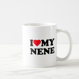 Taza De Café Amo a mi familia de abuela corazón Nene