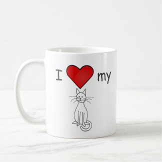 Taza De Café Amo a mi gato - Blanco