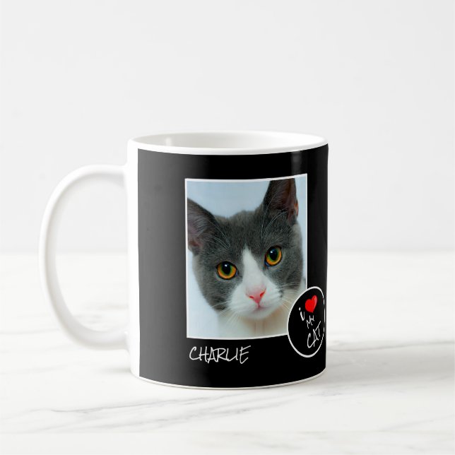 Taza De Café Amo a mi gato, foto Personalizado - Amantes de la  (Izquierda)