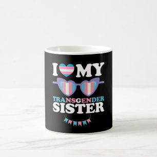 Taza De Café Amo a mi hermana transgénero familia trans LGBTQ