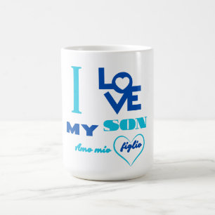 Taza De Café Amo a mi hijo/Amo mio figlio bilingüe