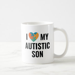 Taza De Café Amo a mi hijo autista