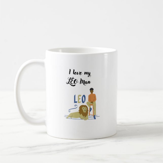 Taza De Café Amo A Mi Hombre Leo (Izquierda)