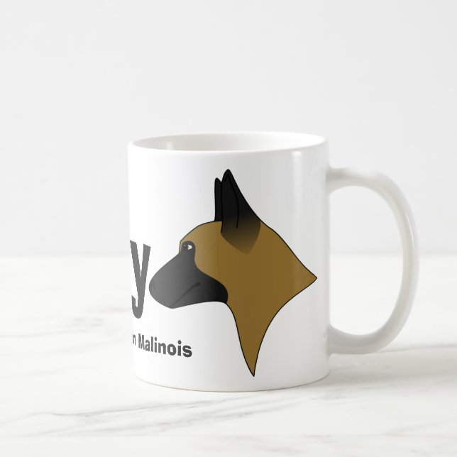 Taza De Café Amo a mi Malinois belga (Derecha)